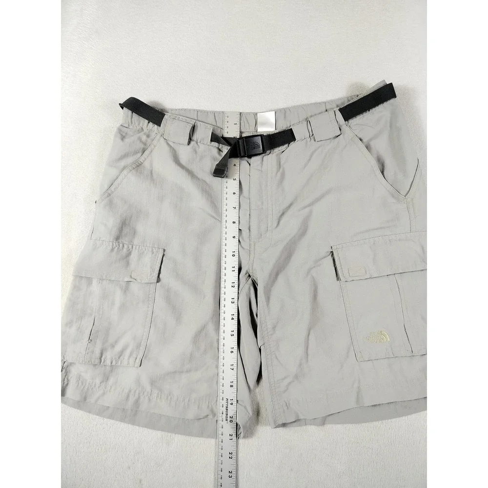 The North Face Shorts Men Large Gray Nylon Cargo Hiking Belted Outdoors Gorpcore